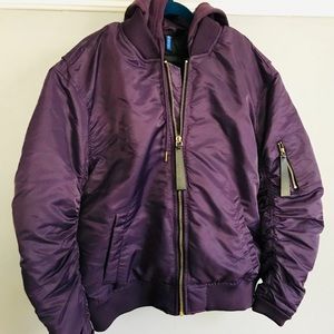 Purple bomber jacket